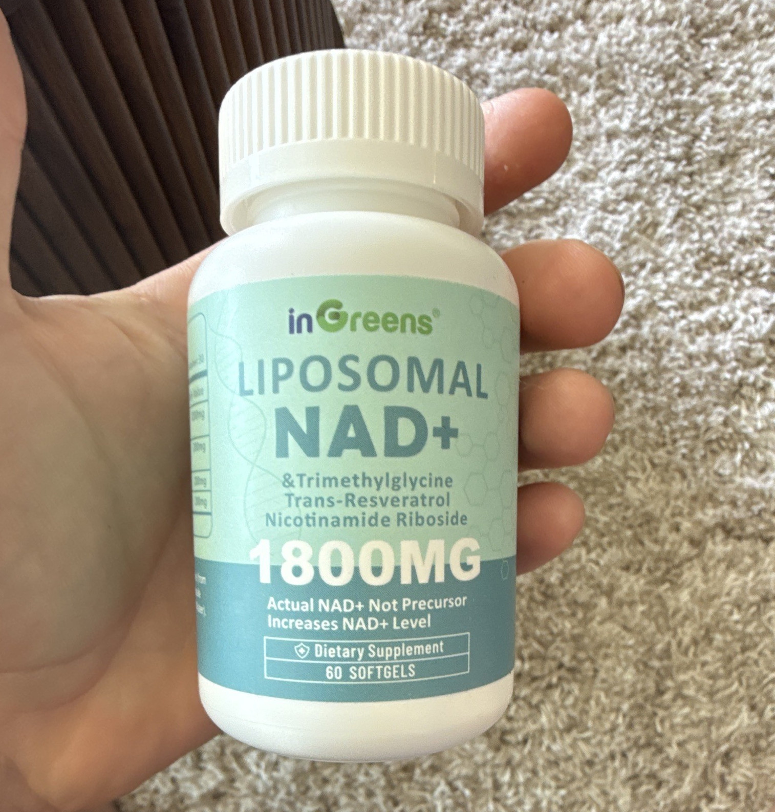 inGreens Liposomal NAD+ 1800mg Dietary Supplement 60 Softgels
