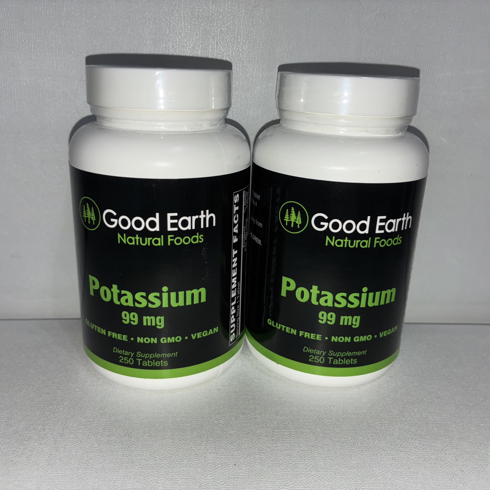 Lot Of 2- Potassium 99 MG, 250 Tablets Per Bottle: Exp 07/2027