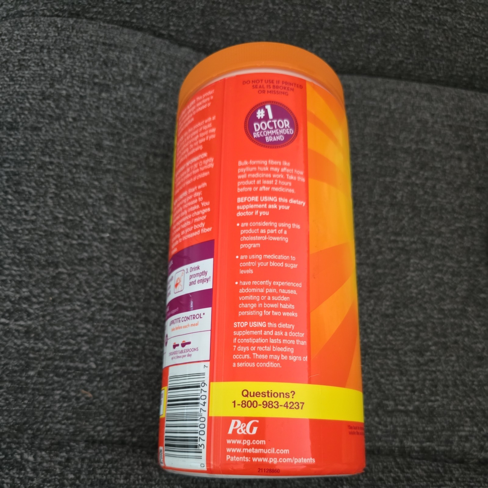 3 pc Metamucil Psyllium Fiber Powder Orange 4in1 Fiber Real Sugar 30 oz (BN46)