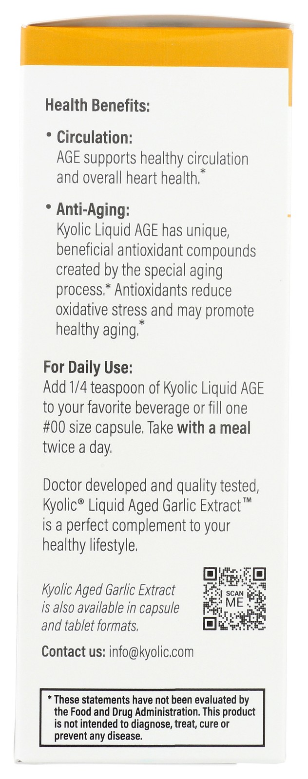 Kyolic Aged Garlic Extract Liquid Herbal Dietary Supplement 2 Fl Oz 1 Pack