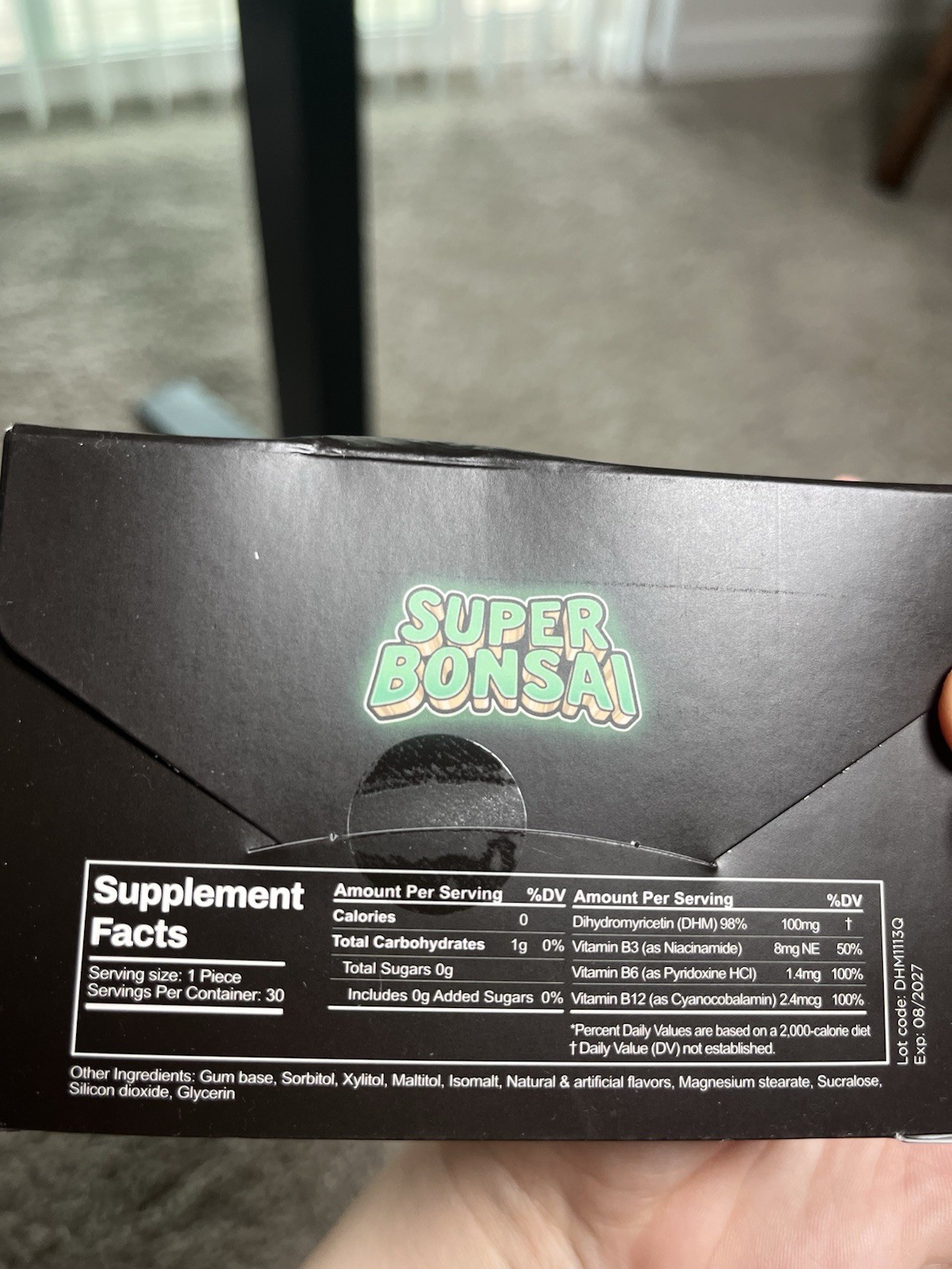 Super Bonsai Functional Gum Revival Mint DHM B Vitamins 2 Packs 30 Count