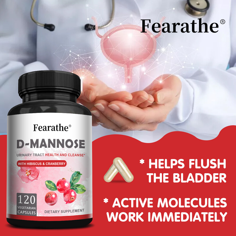 D-Mannose Capsules Veggie Caps 1000mg 100% Pure UTI Relief Urinary Tract