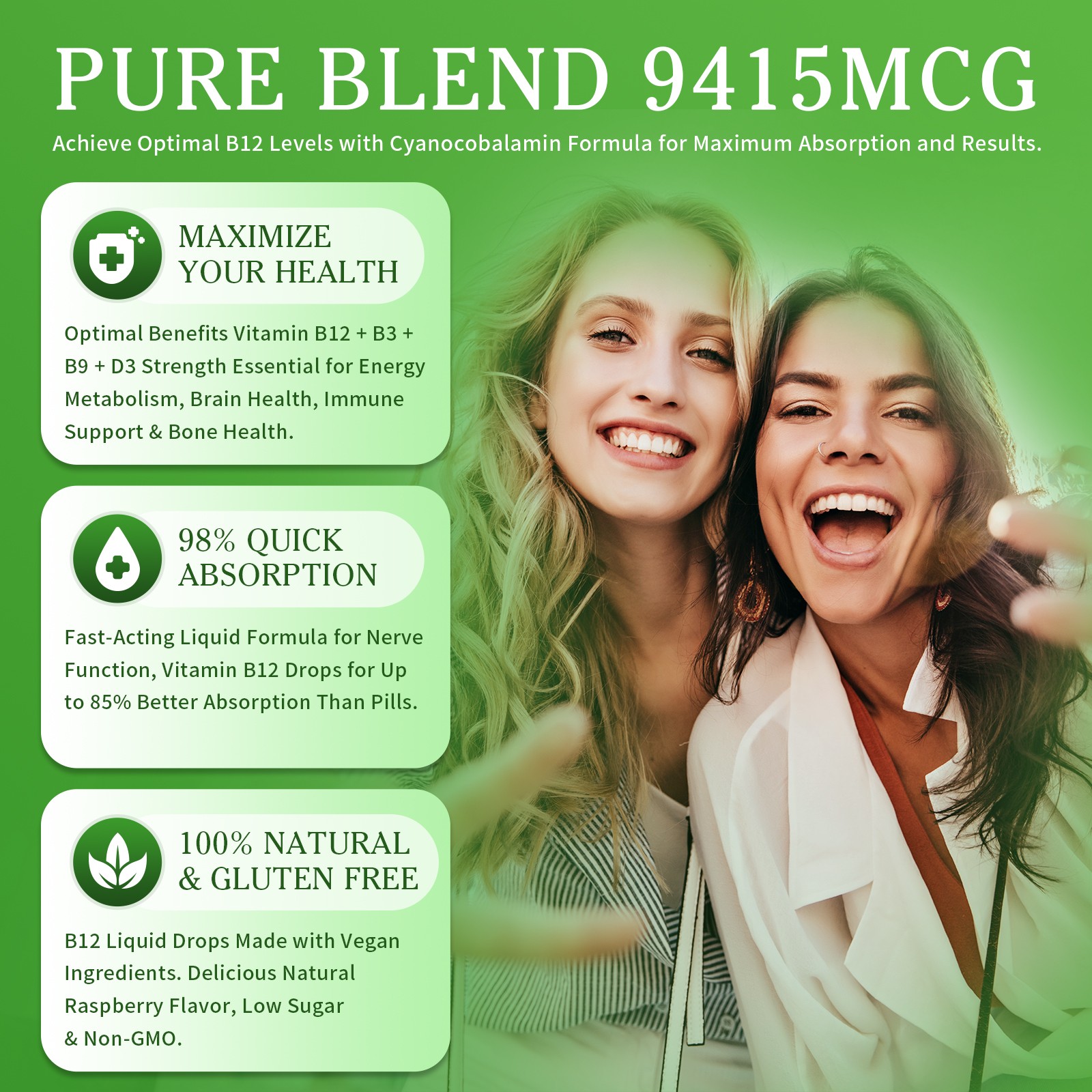 Extra Strength Vitamin B12 Liquid Vit B 12 Drops Energy Booster Methylcobalamin