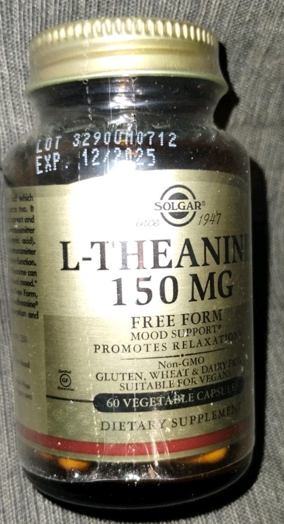 Solgar L-Theanine 150mg Dietary Supplement, 60 Veggie Capsules, NEW Sealed 2027
