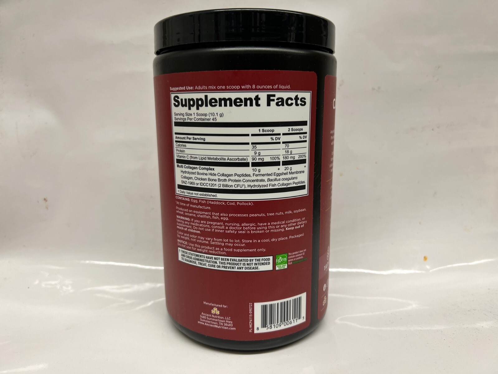 Ancient Nutrition “Multi Collagen Protein” 16oz. (Powder) 45 Servings.