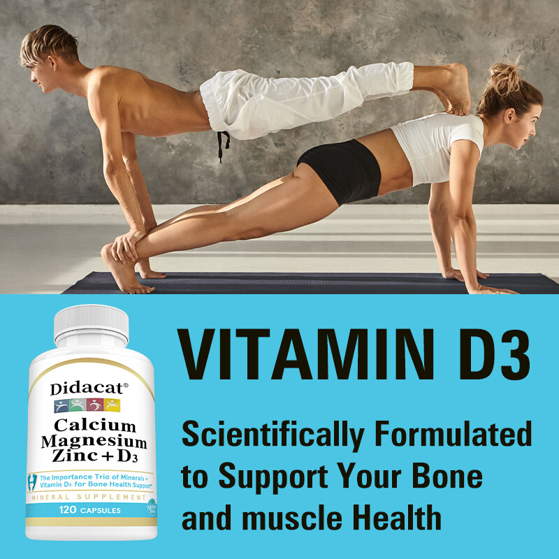 Magnesium Zinc Calcium Vitamin D3 Capsules For Bone Muscle Immune Health