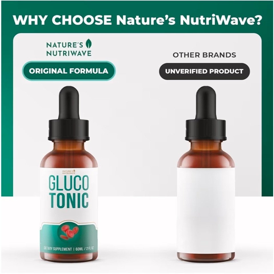 Nature’s NutriWave Gluco Tonic Liquid Dietary Supplement 2 floz 60ml Exp 02/2027