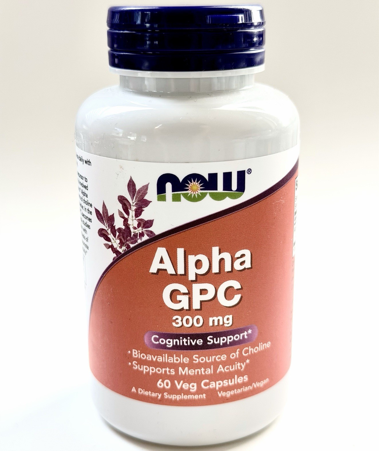 NOW Alpha GPC 300mg Cognitive Support Nootropic Veg Capsules 60 EXP 01/2029