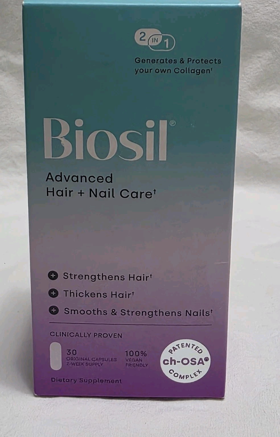 Biosil Advanced Hair + Nail Care Ch-osa Complex 30 Capsules Exp. 11/2027 New