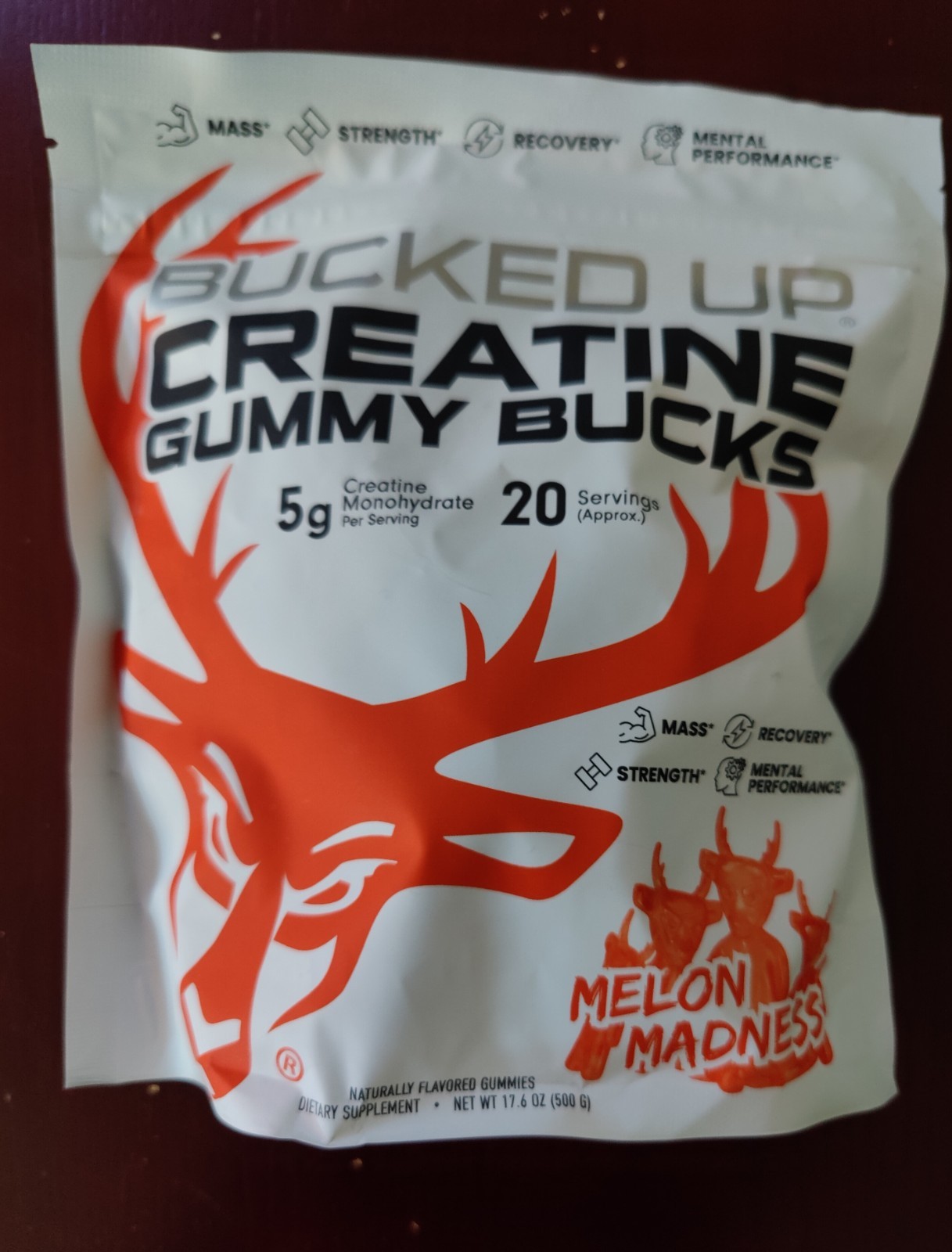 Bucked Up Creatine Gummies 20 Servings. Melon Madness ! BRAND NEW , SEALED
