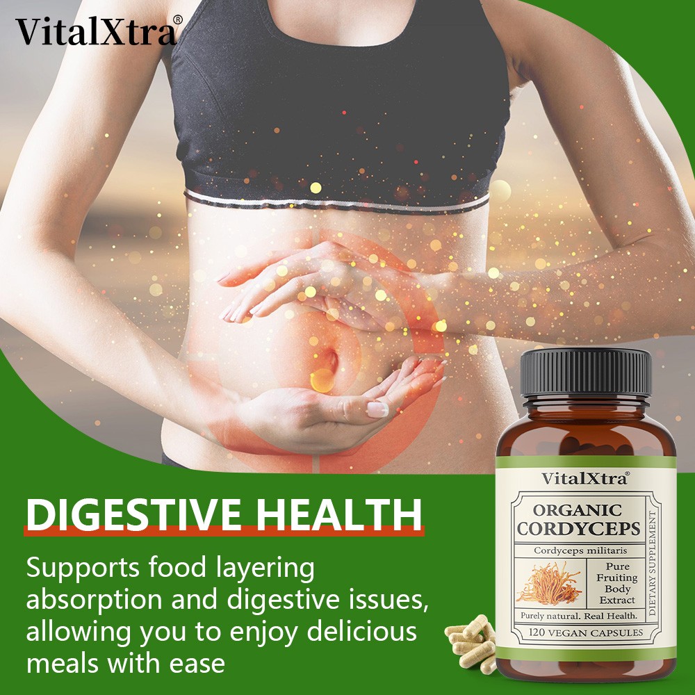 Organic Cordyceps Supplement, Boosts Immunity,Supports Digestive & Gut Health