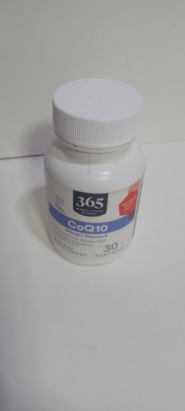 365 Whole Foods Market CoQ10 100mg + Vitamin E 20mg 30 Softgels Heart Health
