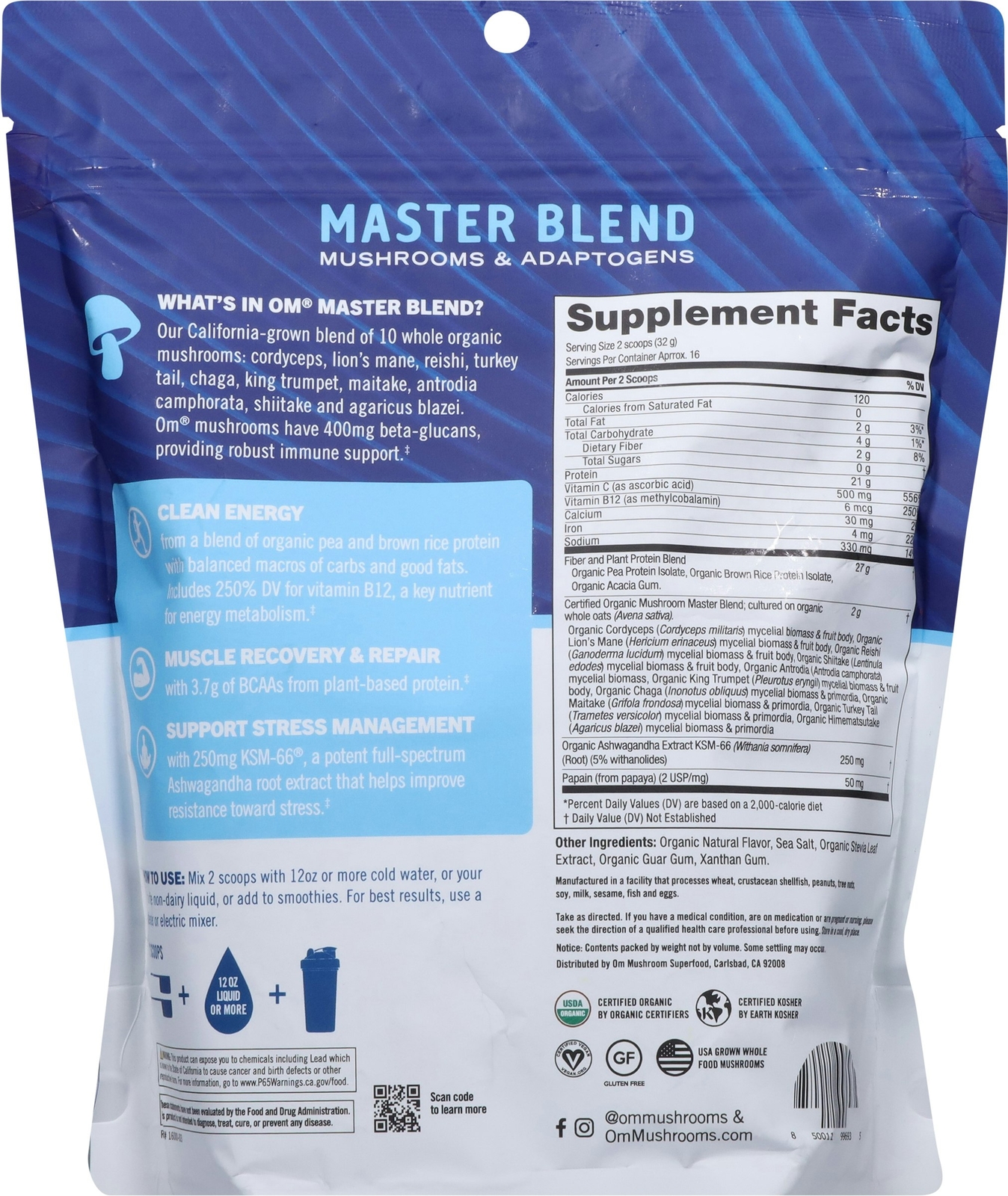 Om – Protein Powder Vanilla Organic – 18.27 oz
