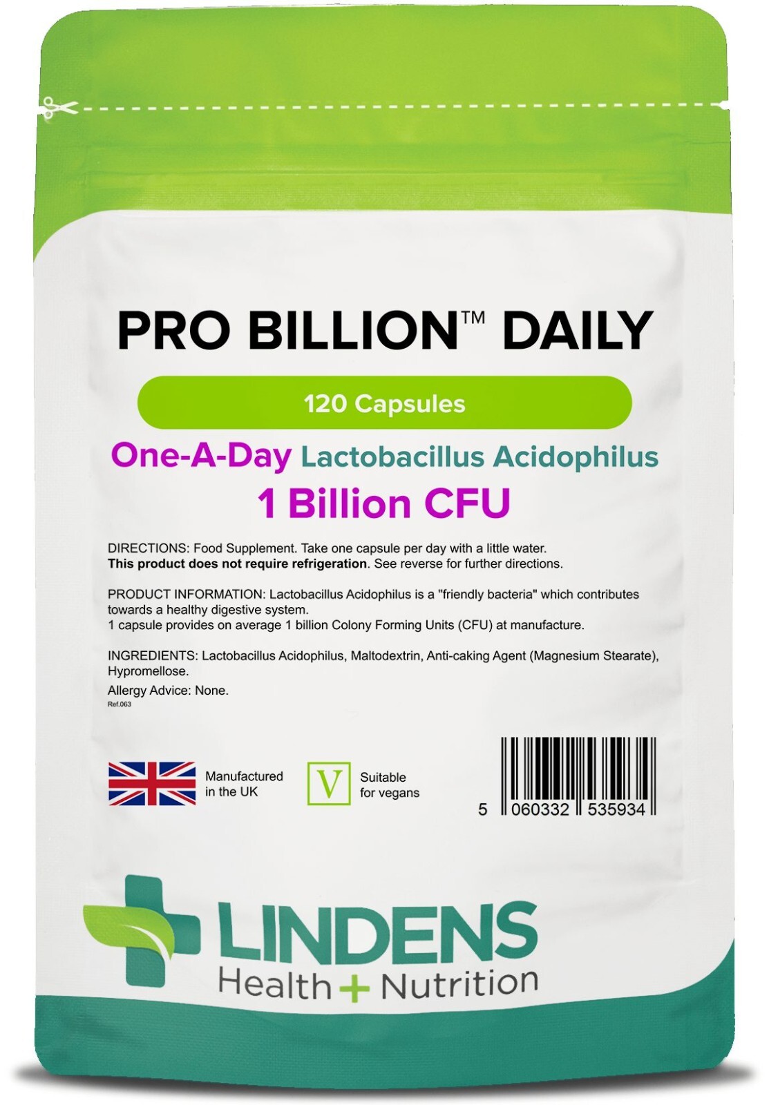 Probiotic Daily TRIPLE PACK 360 Capsules Lactobacillus Acidophilus 1 Billion CFU