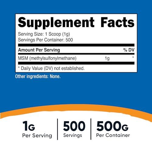 Nutricost Pure MSM Powder 500 Grams (Methylsulfonylmethane)