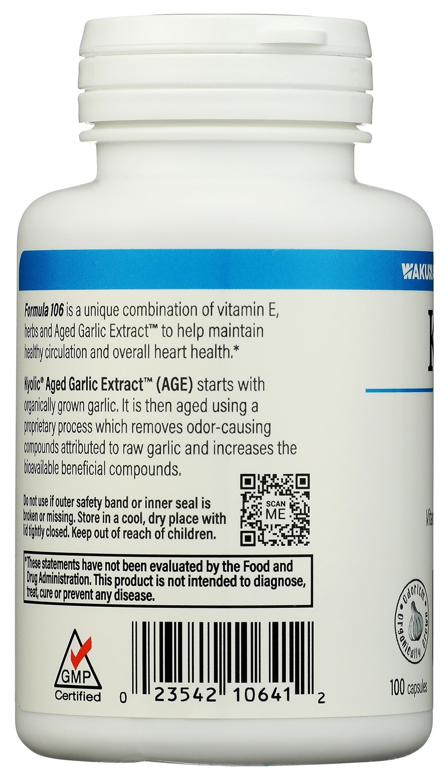 Kyolic Formula 106 Herbal Dietary Supplement Aged Garlic Extract 100 1 Pack