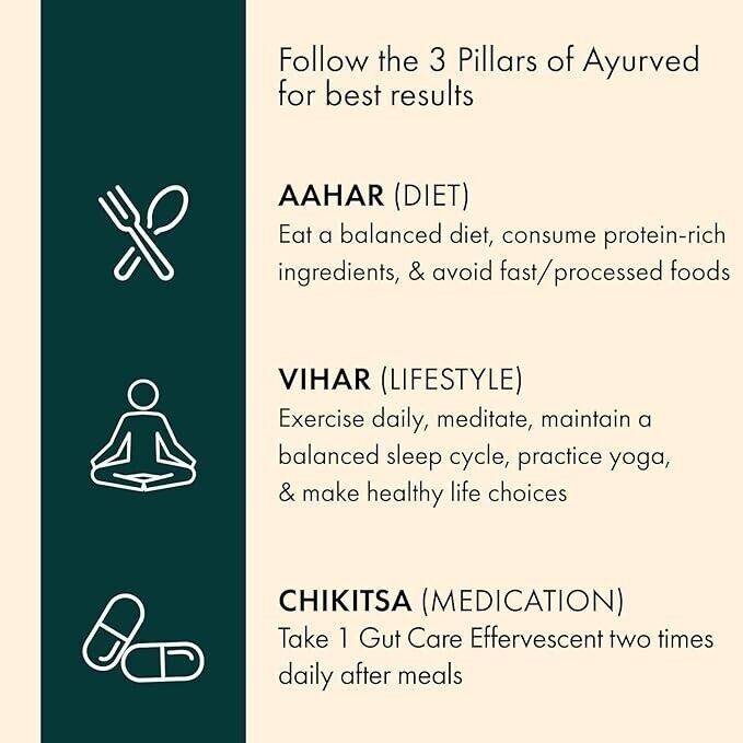 Dr. Vaidya’s Gut Care Effervescent Tablets Improves Digestion 15 Tablets.