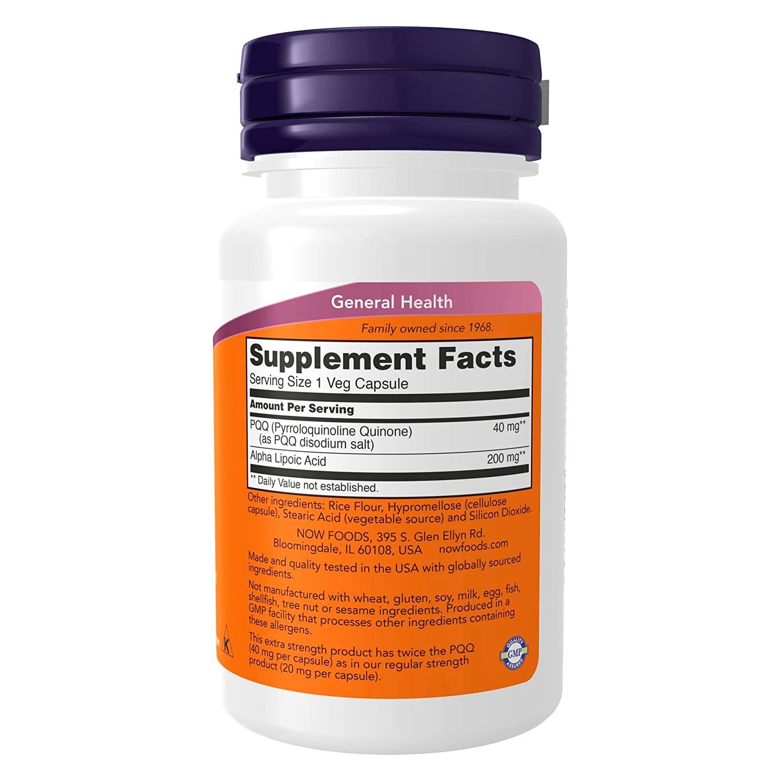 NOW PQQ Extra Strength 40 mg – 50 Veg Caps, Cognitive & Mitochondrial Support