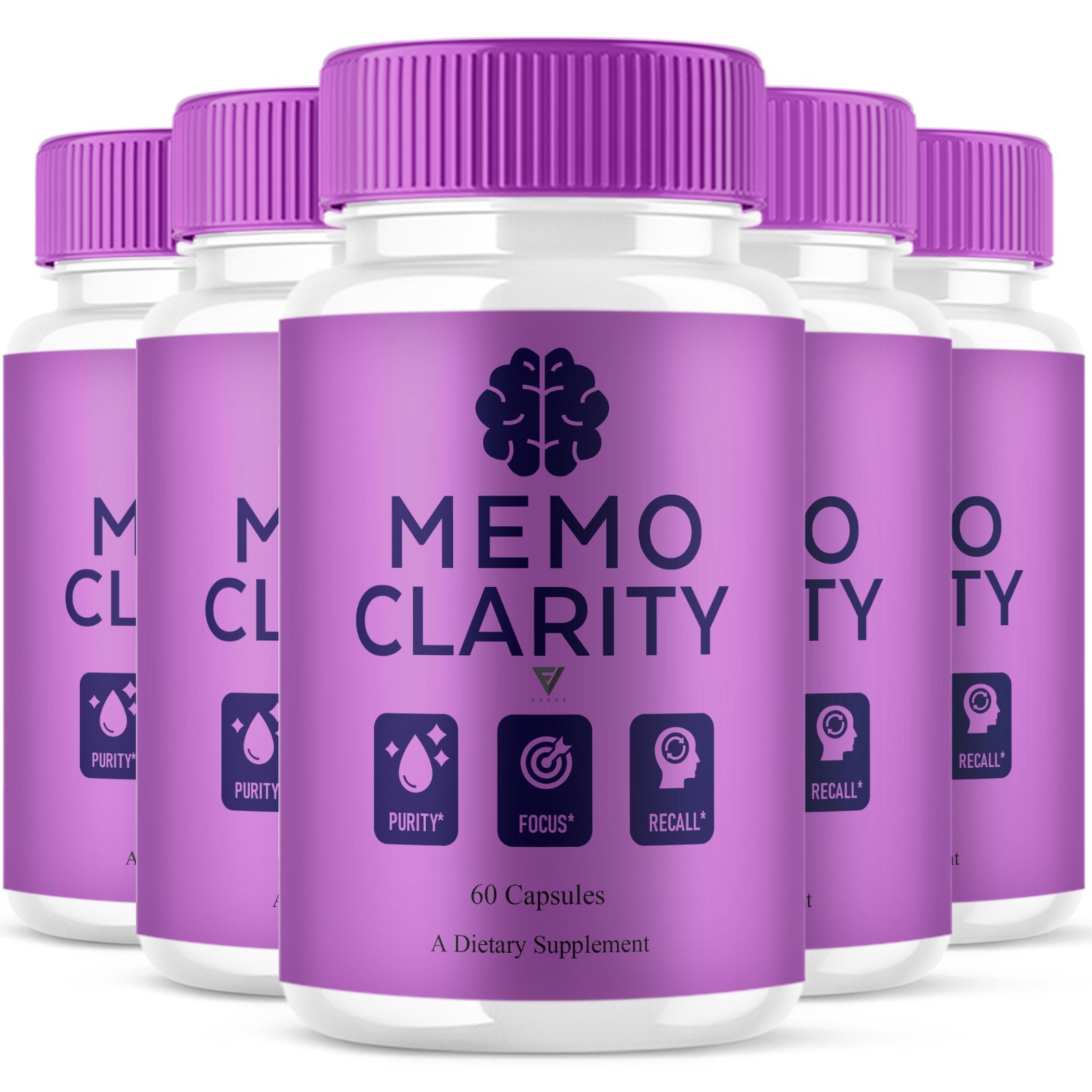 (5 Pack) Memo Clarity Memory Capsules, MemoClarity Focus Support (300 Capsules)