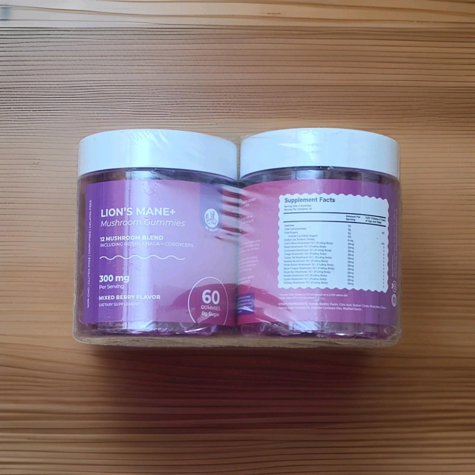 2 x Dr. Moritz Lion’s Mane+ Mushroom Gummies Berry 300mg TOTAL 120 Ct Non-GMO