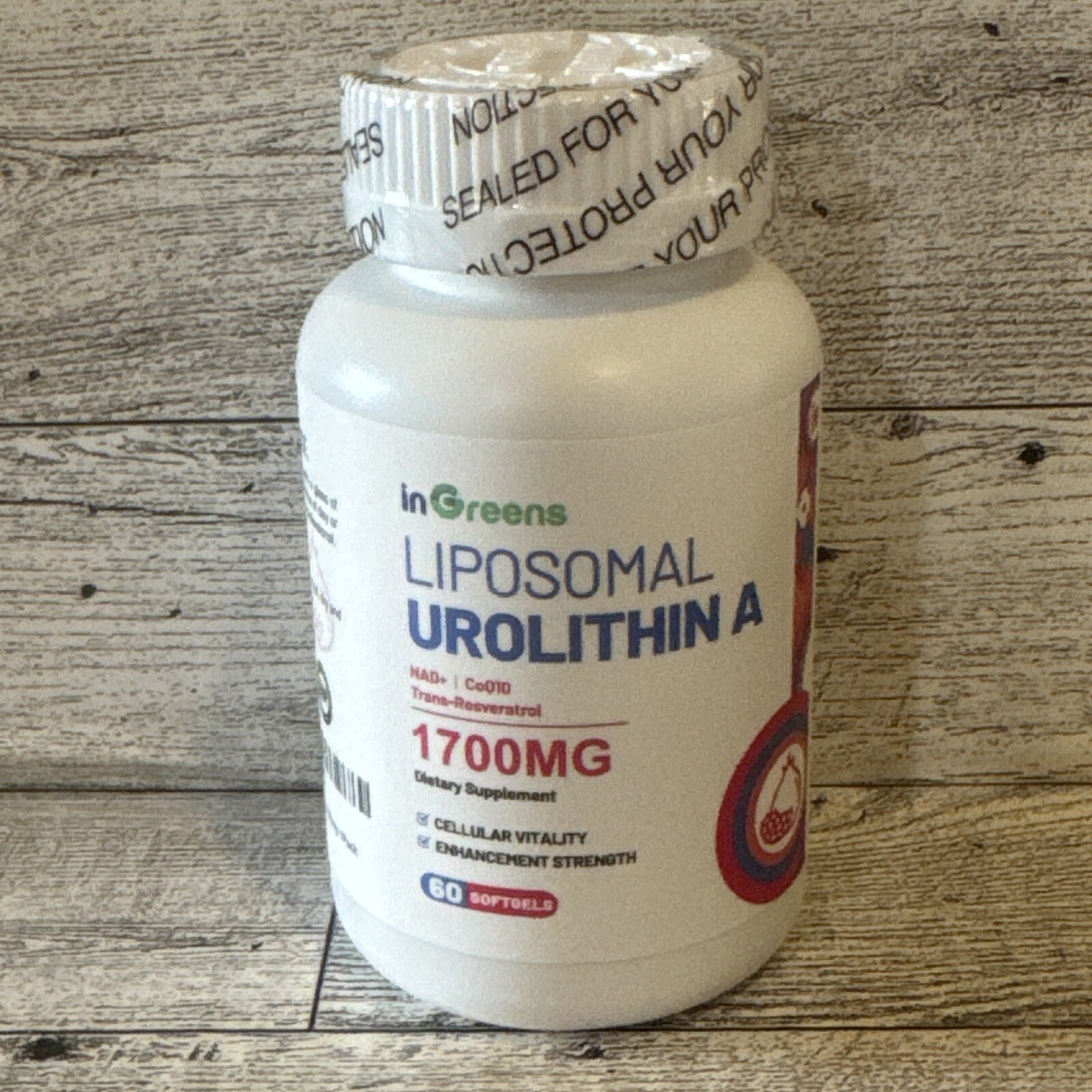 Liposomal Urolithin A Supplement, Resveratrol, Betaine, CoQ10, 60 ct