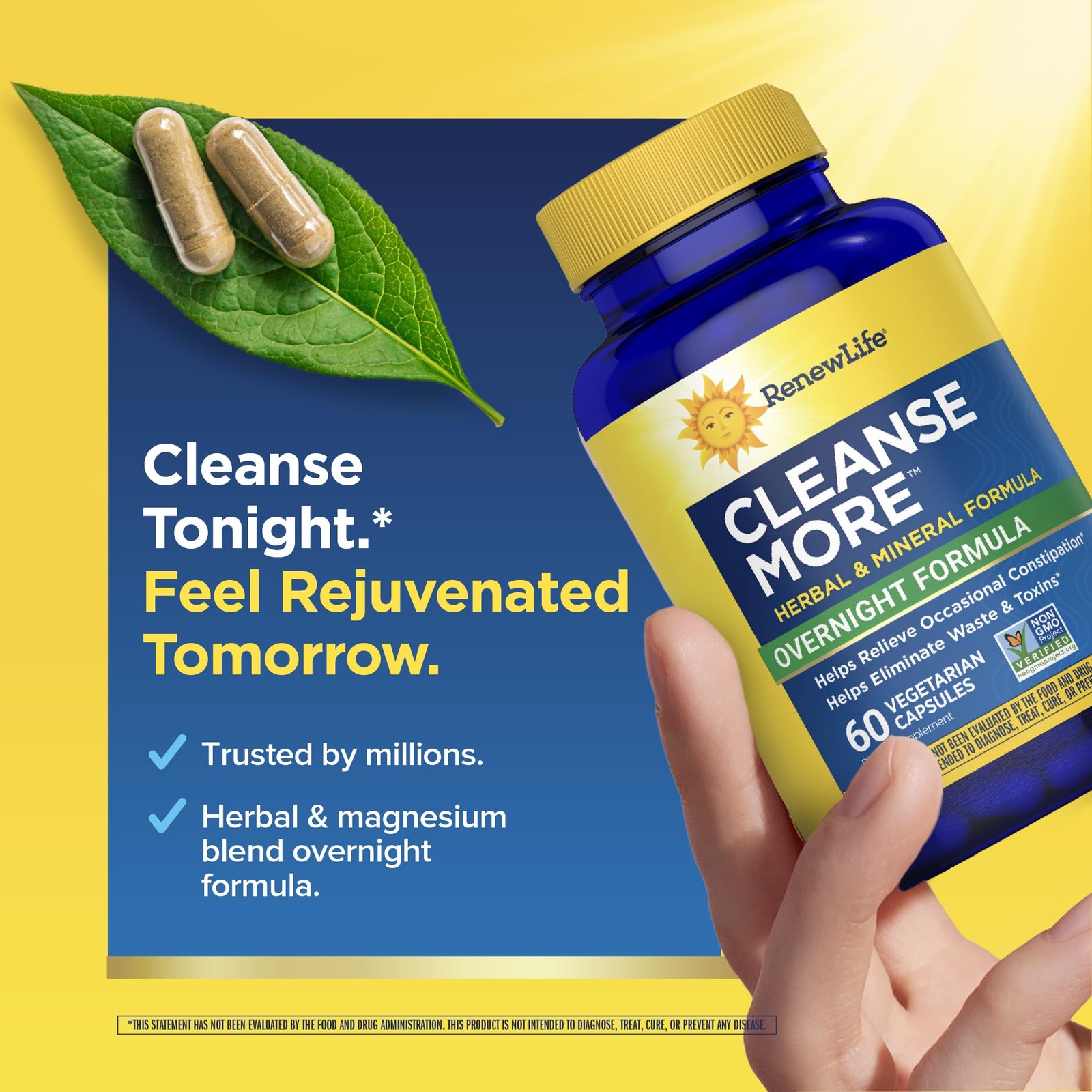 Renew Life Cleanse More Herbal 60 Count (Pack of 1), No Artificial Color