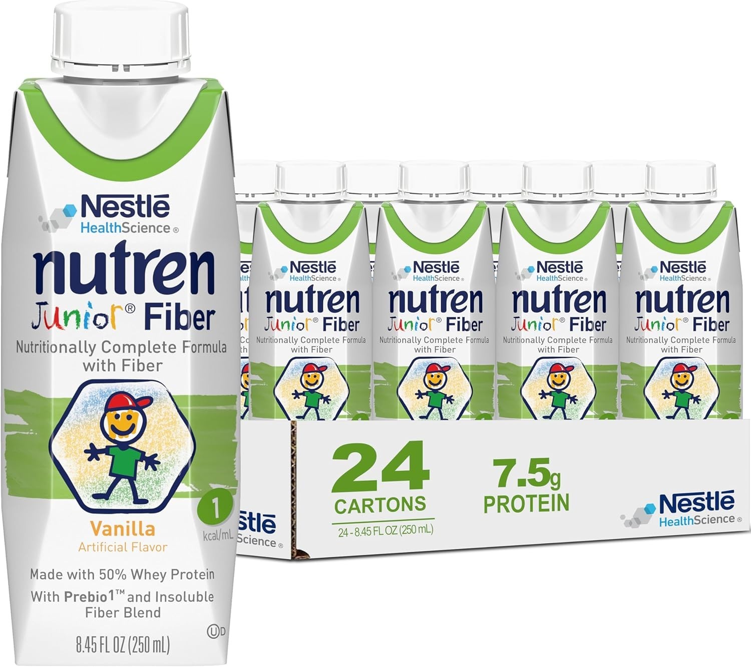Nutren Junior Fiber Vanilla, NEW 24 Count EXP.03/27