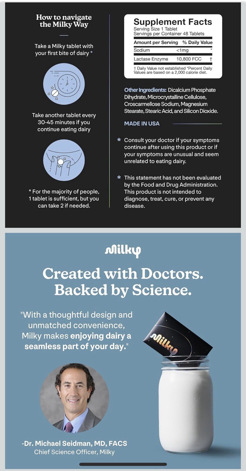 Milky Lactose Intolerance Pills