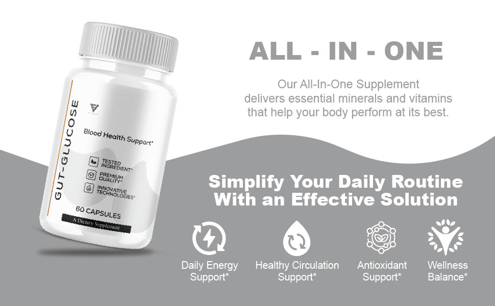 (5 Pack) Gut-Glucose Blood Support, Gut-Glucose Supplement (300 Capsules)