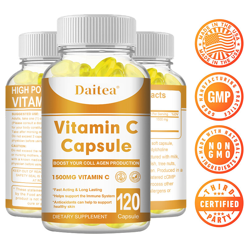 Vitamin C 1500mg, 30 to 120 Capsules Fat Soluble Vit Supplements