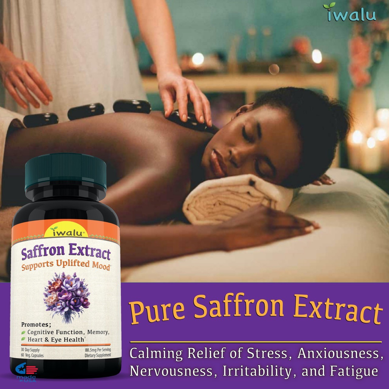 Best Saffron 2020 Eye Supplement, IWALU *FREE SHIPPING Same Day – USA Made