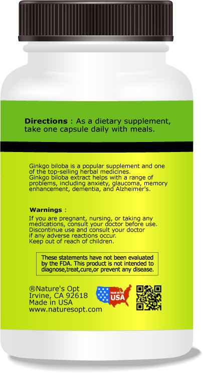 Ginkgo Biloba, Supports Memory and Mental Performance