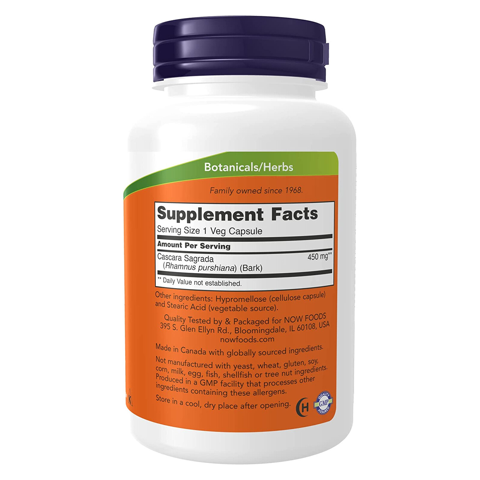 NOW FOODS Cascara Sagrada 450 mg 250 Veg Capsules