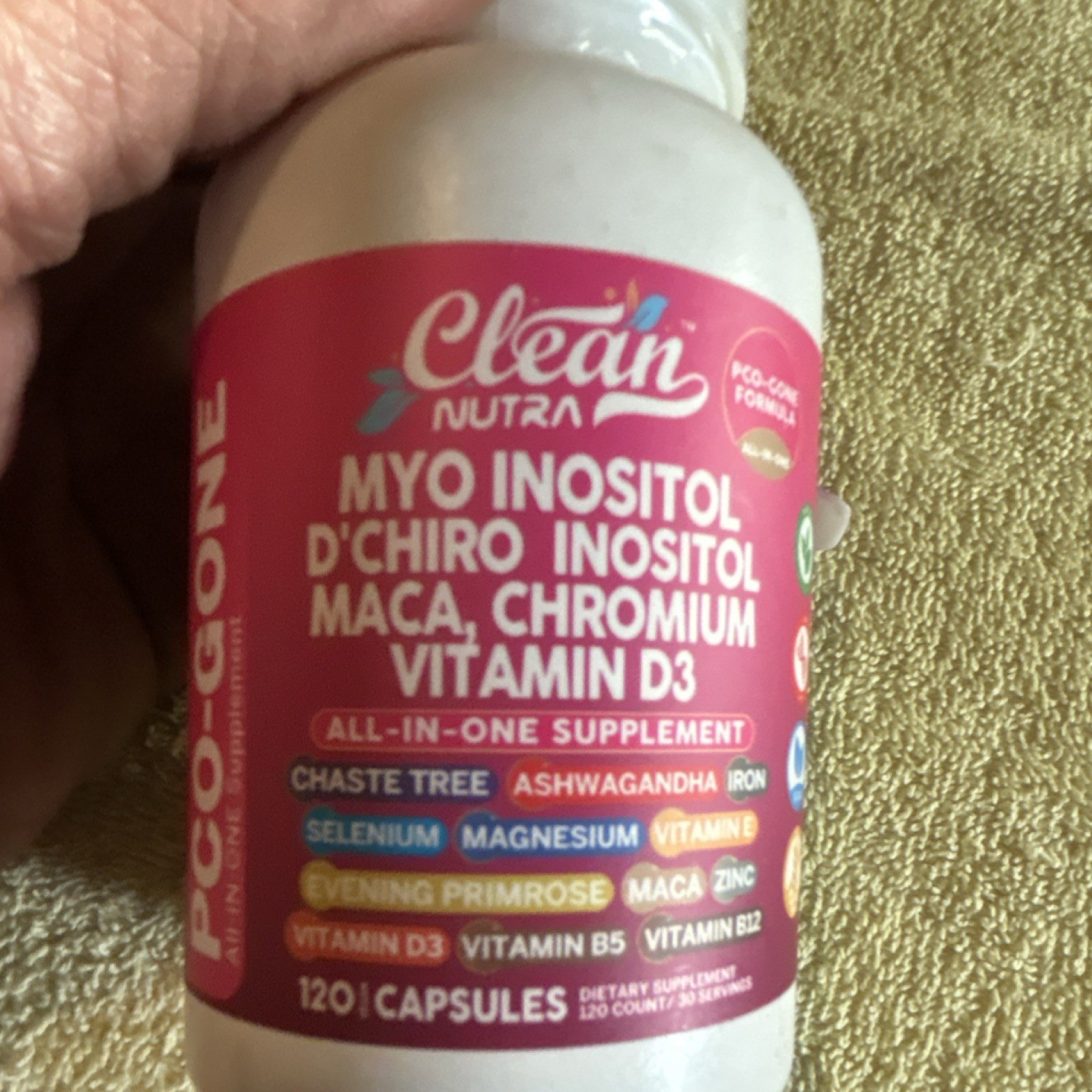 Clean Nutra PCO-GONE Myo D’Chiro Inositol Maca Vegan Capsules 120ct