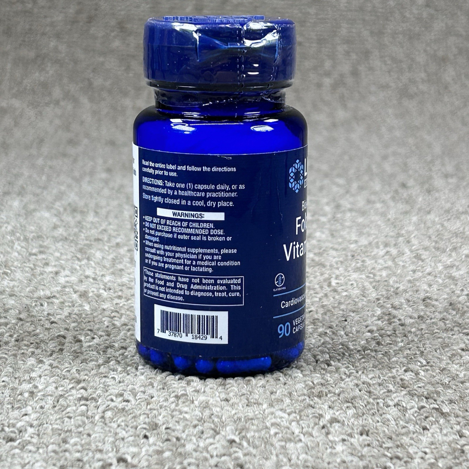 Life Extension Bioactive Folate And Vitamin B12 90 VegCaps Expires 12/2027