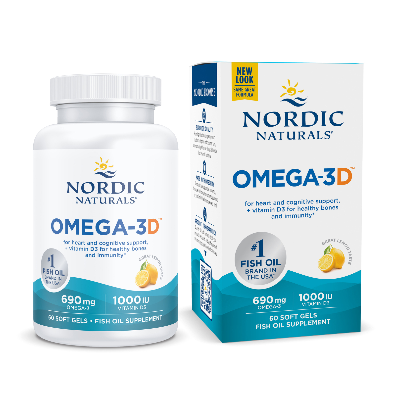 Nordic Naturals Omega-3D Lemon – Cognition, Immune, Cardiovascular & Bone Health