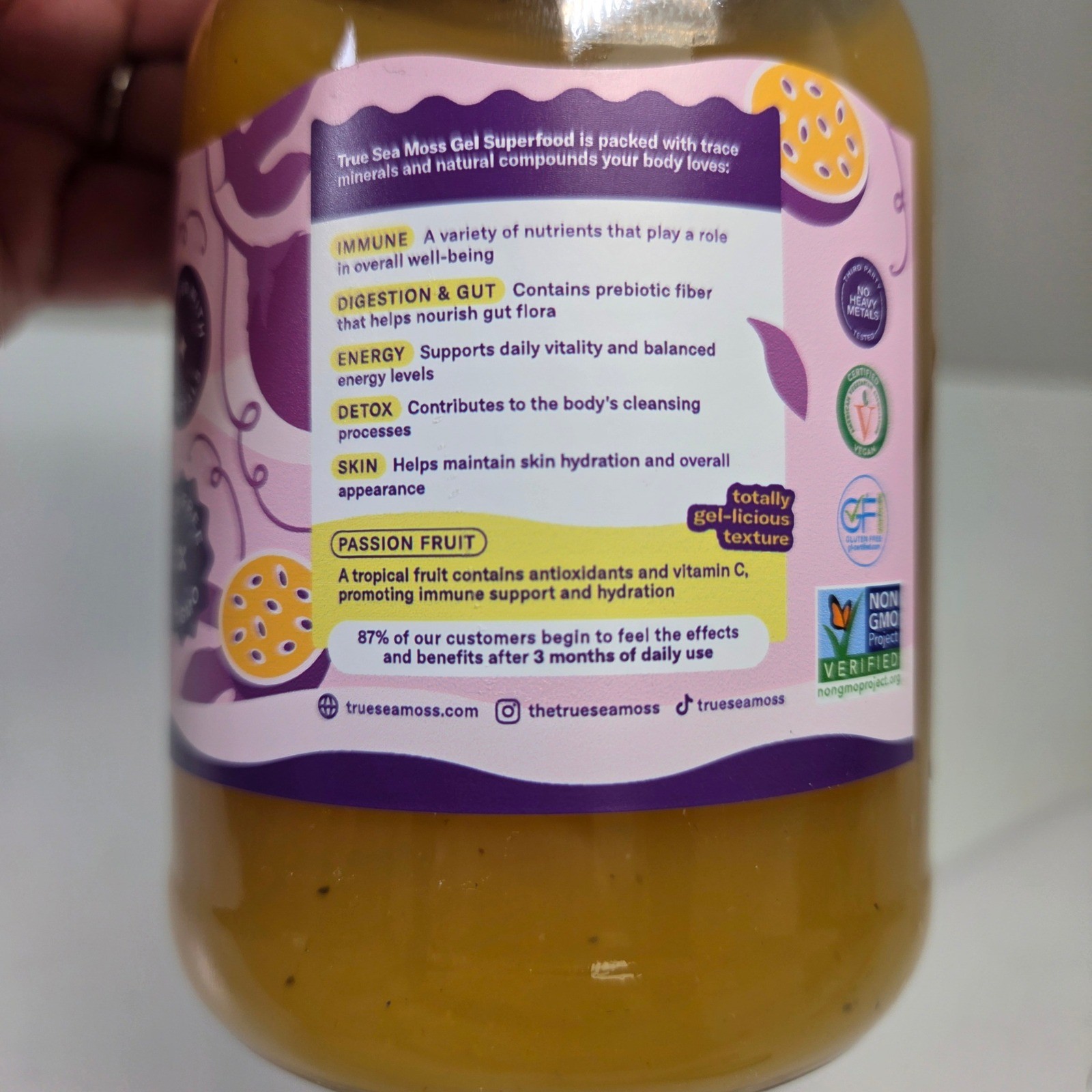 True Sea Moss Gel Superfood Passion Fruit 16oz Immune Energy Gut Support NEW
