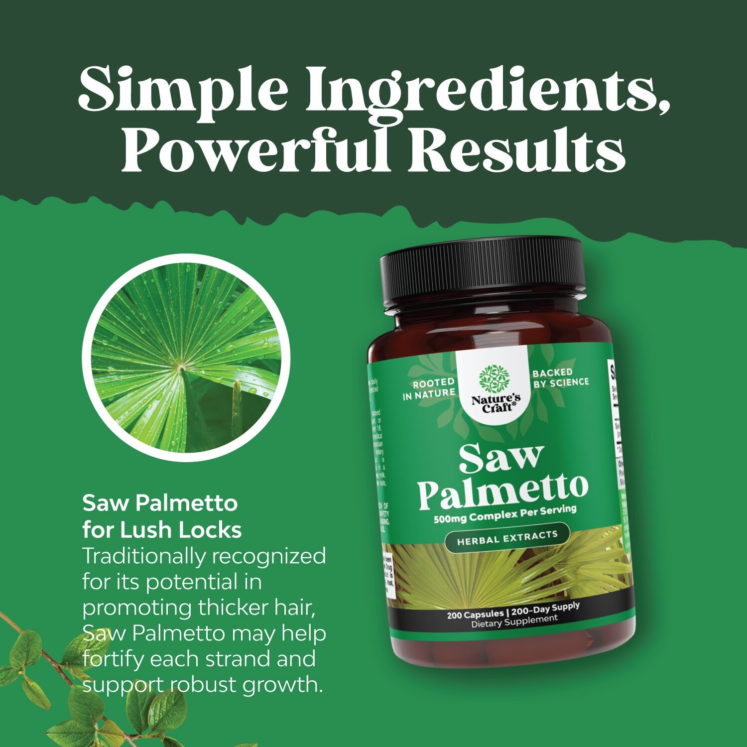 Extra Strength Saw Palmetto Extract – Hair Growth and Urinary Support 200ct