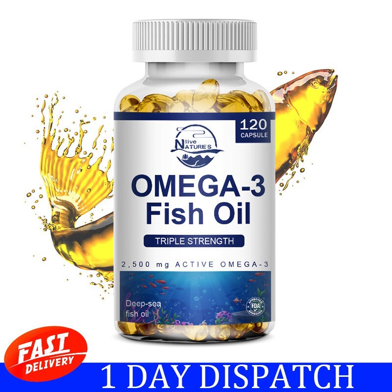 120 Pills Omega 3 Fish Oil Capsules 3x Strength 2500mg EPA&DHA,Highest Potency