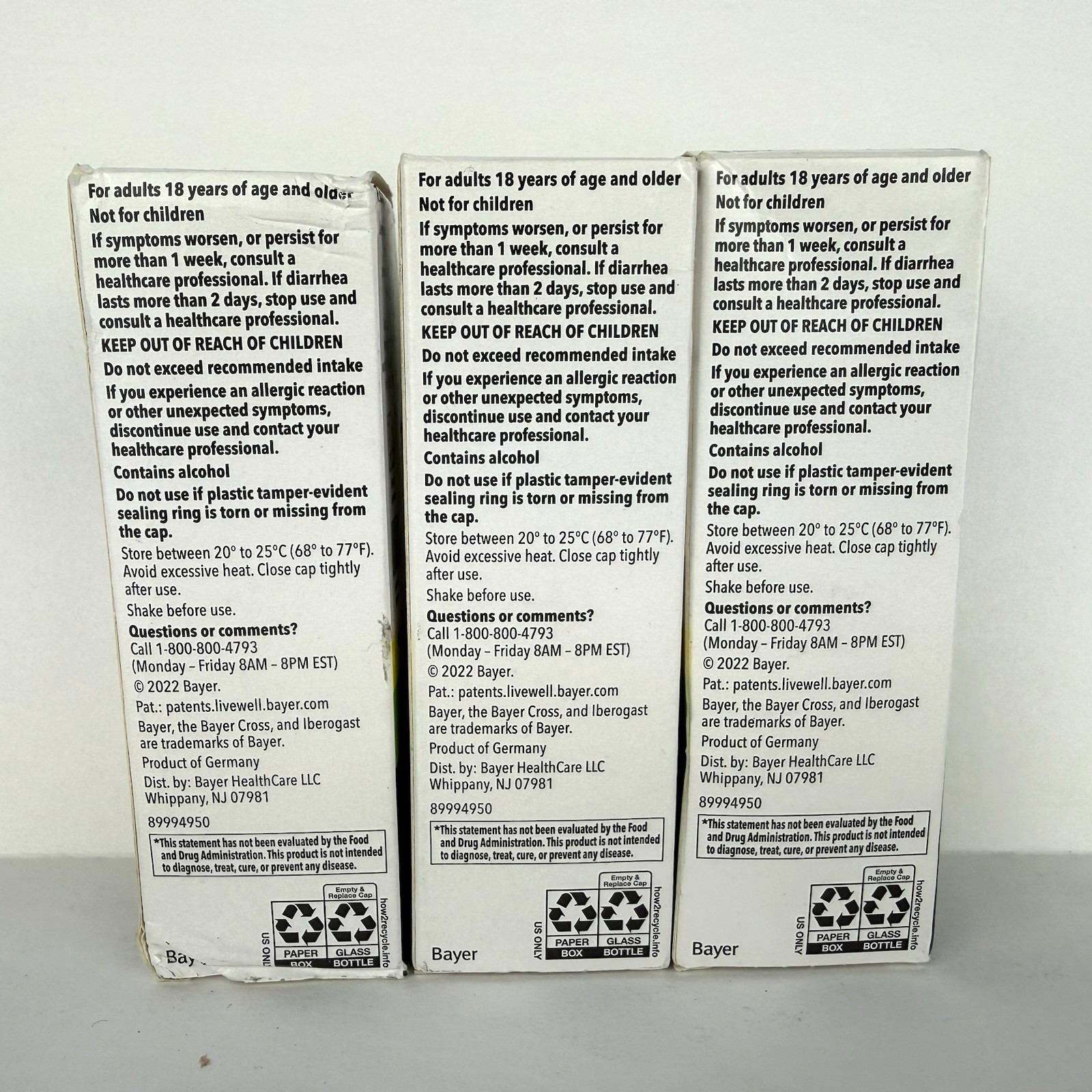 Iberogast Dual Action Digestive Relief Liquid Drops 1.69fl oz x 3 bottles