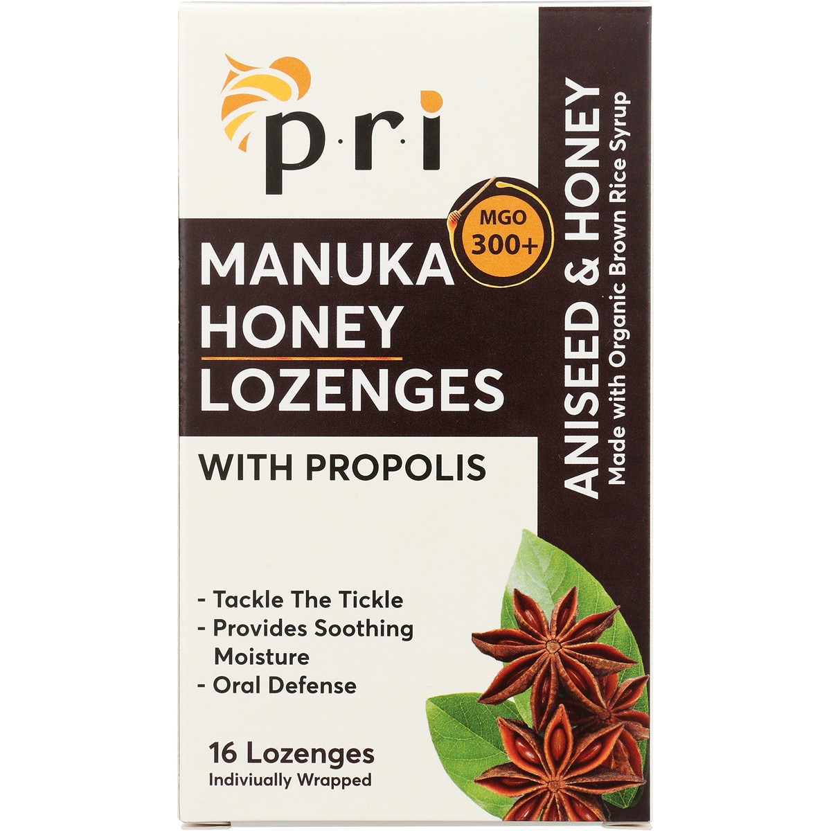 Pacific Resources Intl Propolis Manuka Honey Aniseed Lozenges 16 Rice 4G 1 Pack