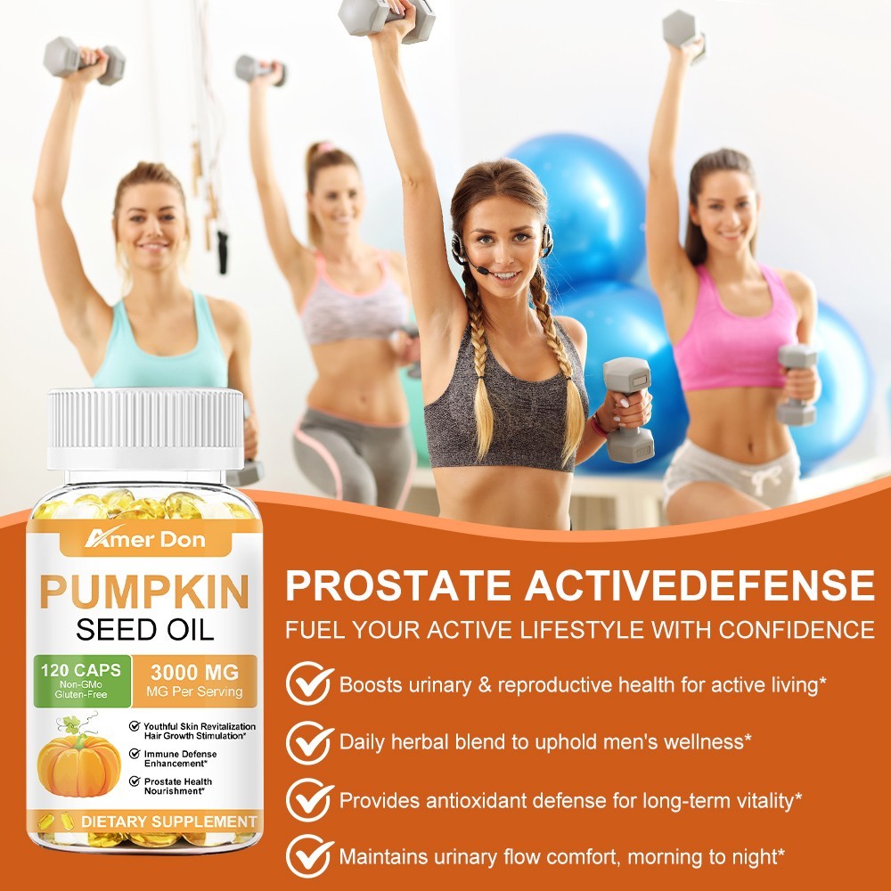 Pumpkin Seed Oil Saw Palmetto 3000mg 240 Softgels Bladder Health, Immune Support