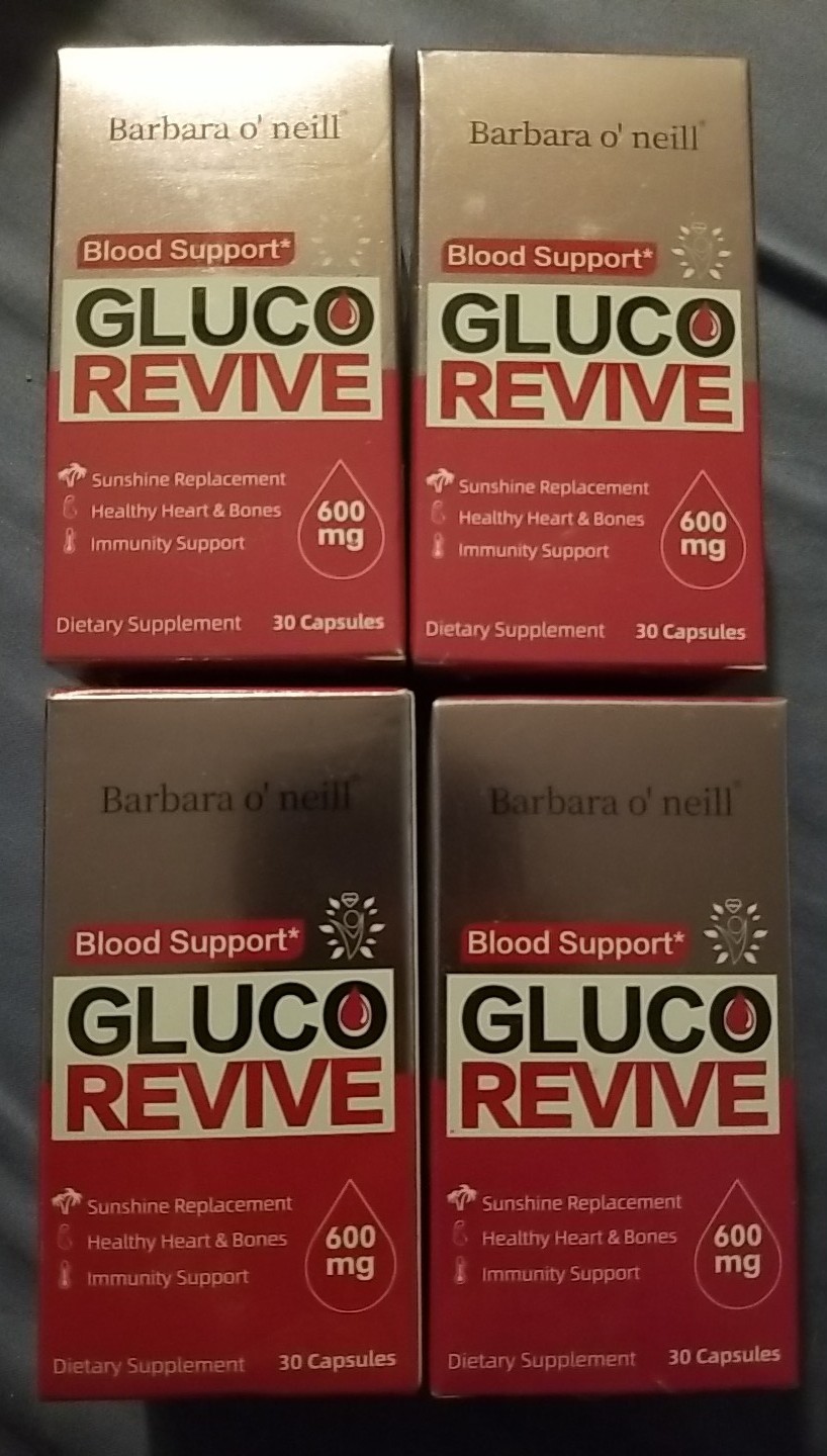 Exp 5/27- 4 Boxes Gluco Revive Blood Support GlucoRevive Gluco Revive 30 Caps Ea