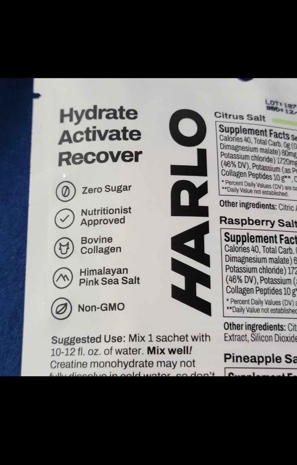 Harlo 3-in-1 Performance Mix Electrolytes, Collagen, Salty by Design