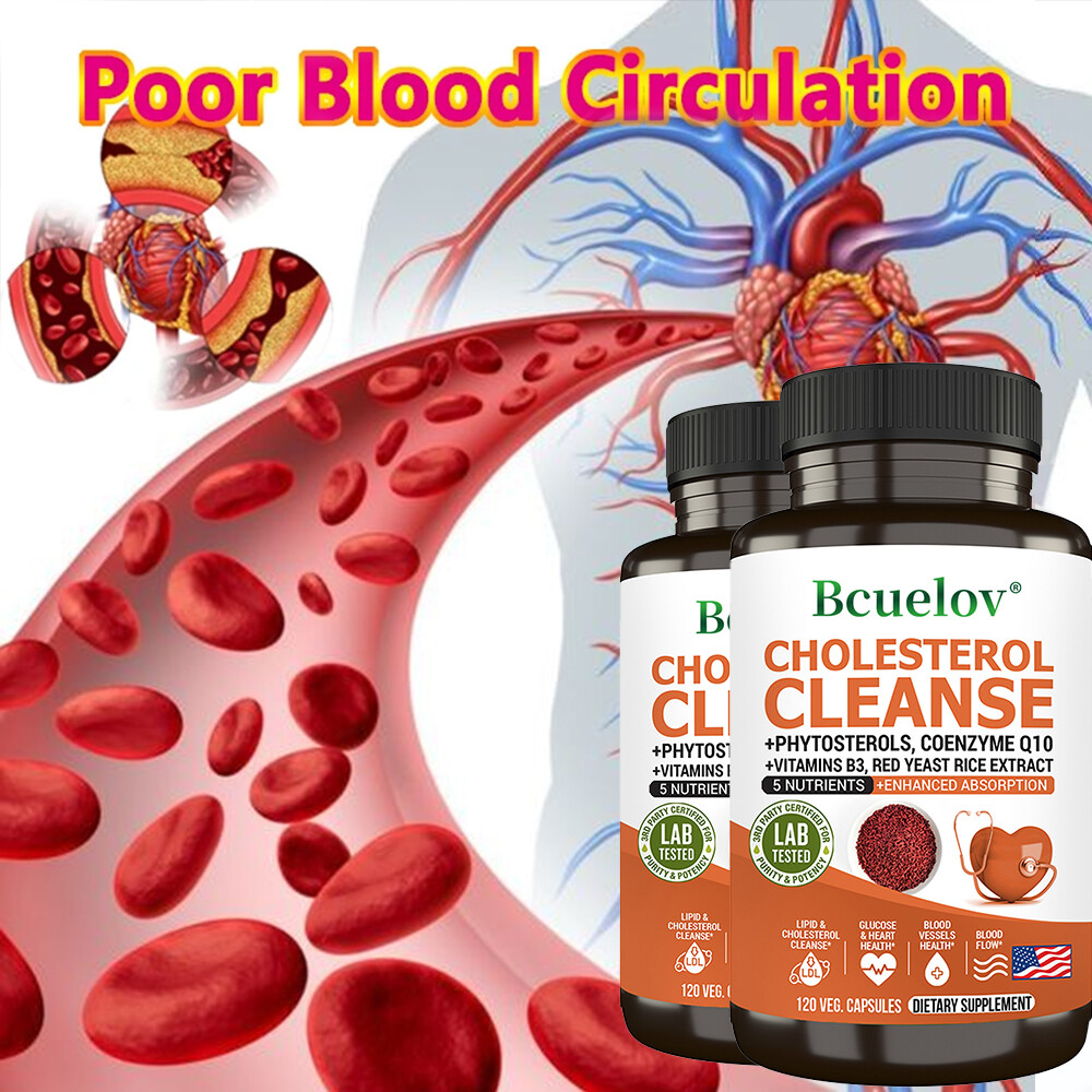 COENZYME Q10 +VITAMINS B3,RED YEAST RICE EXTRACT Capsules CHOLESTEROL CLEANSE