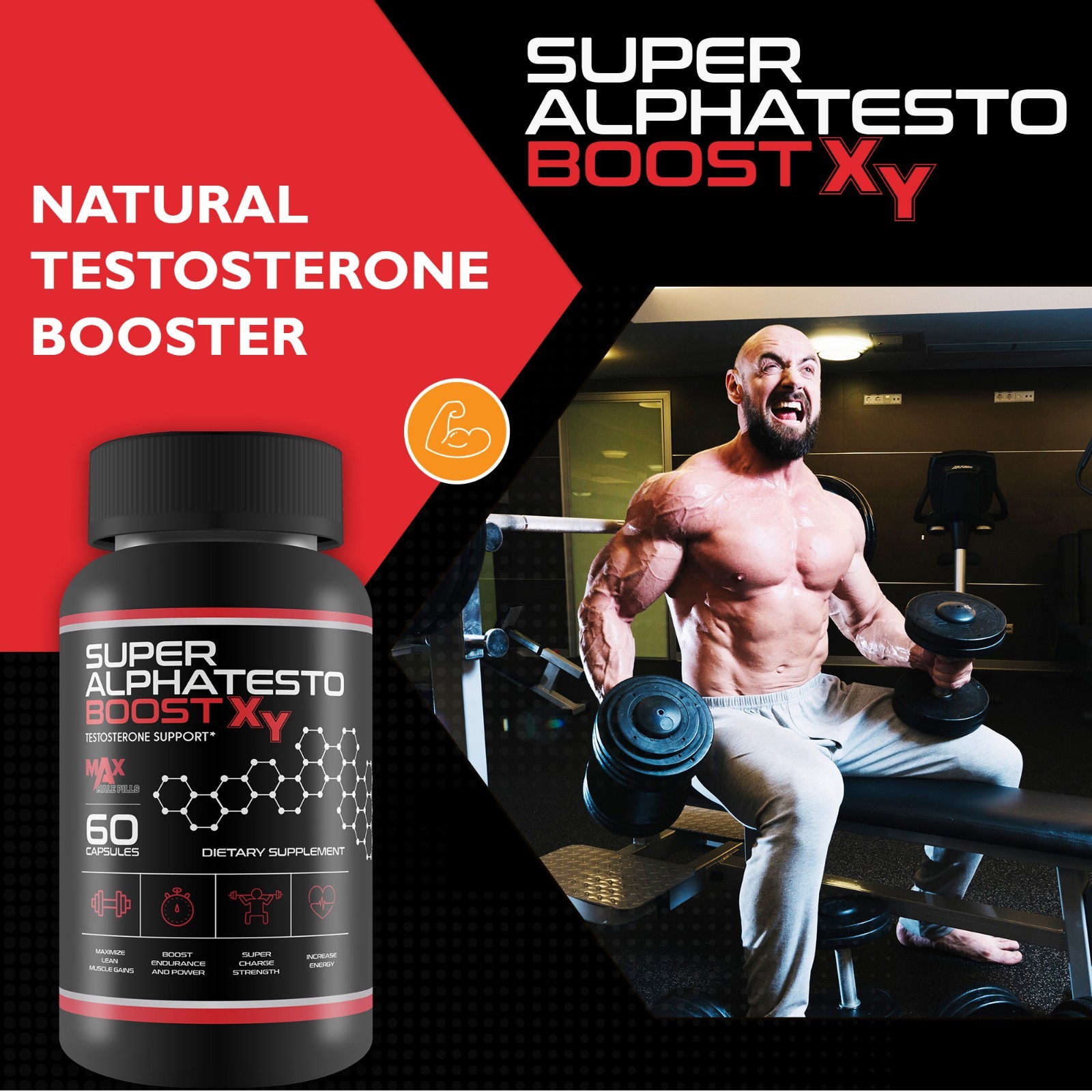 Super AlphaTesto Boost X Y – Our Best Testosterone Booster for Men – Blood Flow