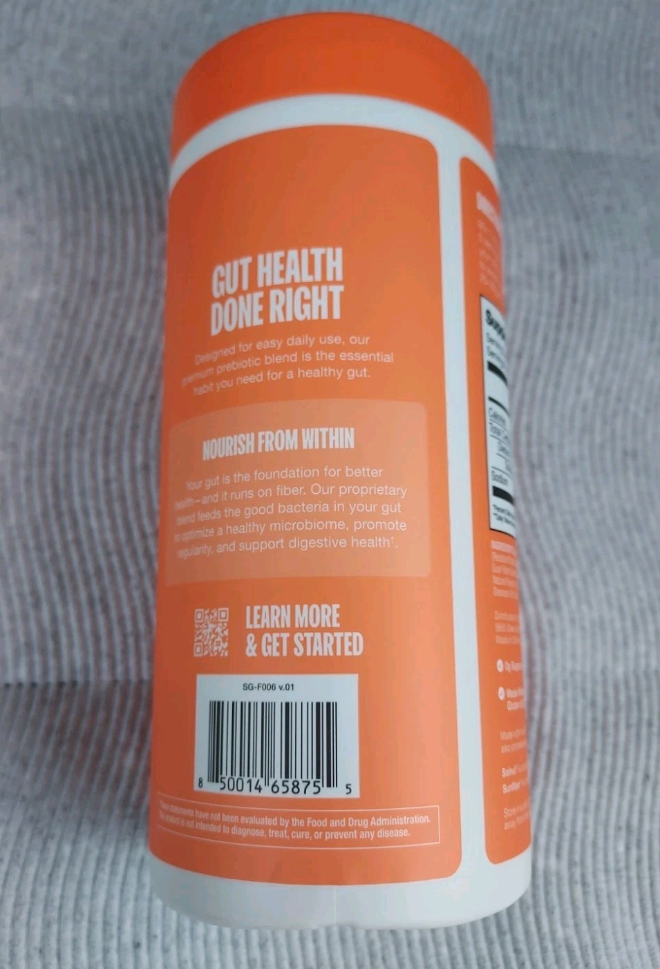supergut Foundational Daily Fiber Prebiotic Powder Peach Mango 6.1oz Exp 09/2027