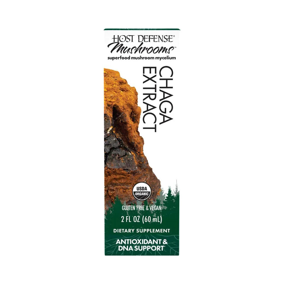 Host Defense Chaga Extract 2 Oz Organic Antioxidant Support Fungi Perfecti