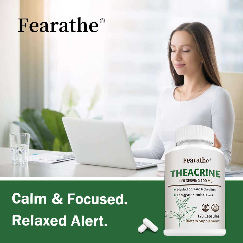 FEARATHE Theacrine 100mg Capsules – Supports Cognitive,Memory And Brain Health