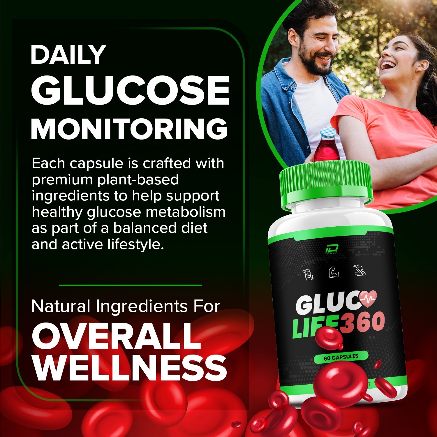 (5 Pack) Gluco Life 360 Capsules – GlucoLife 360 All Natural Glycogen Support